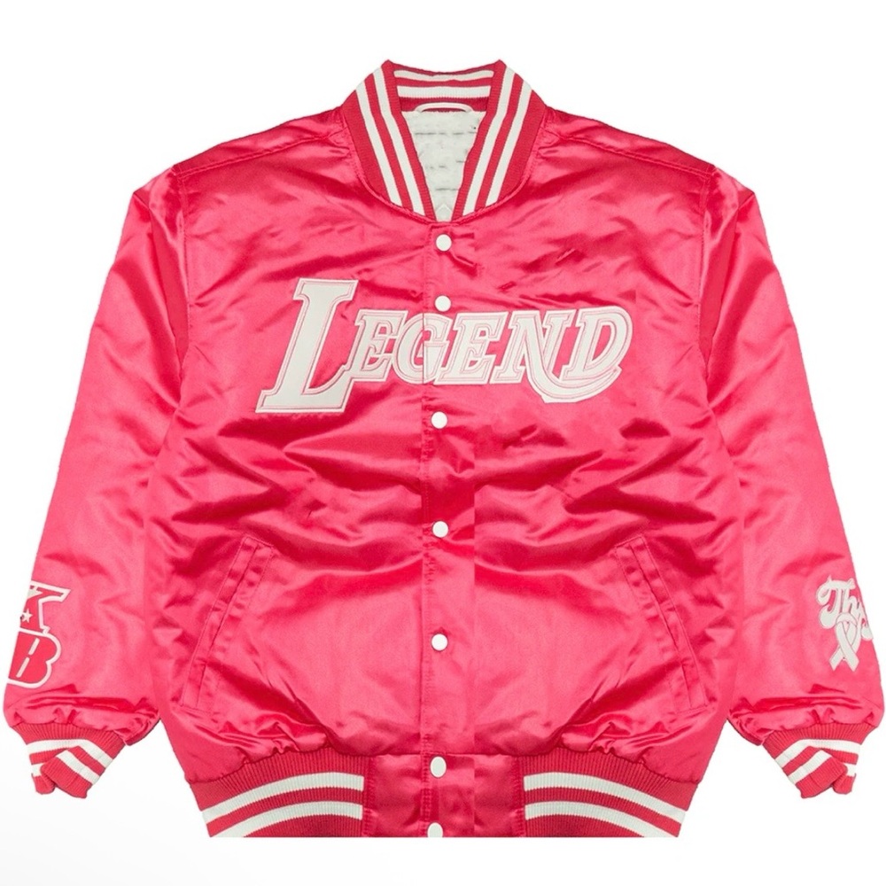 💗🏀💗 Kobe Bryant Legend of the Mamba Think Pink Satin Jacket - Size S